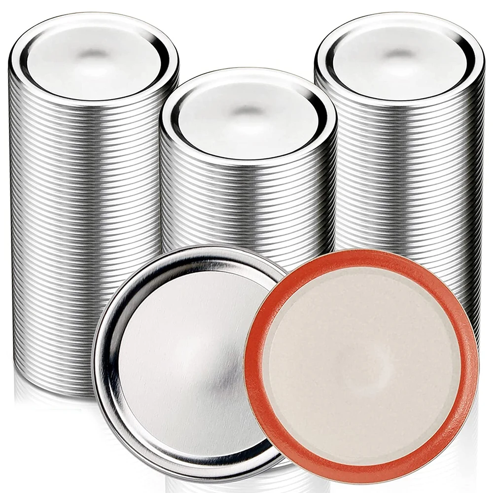 Mouth Canning Lids for Mason Jars Split-Type Jar Lids Leak Proof and Secure Canning Caps with Silicone Seals-150 PCS