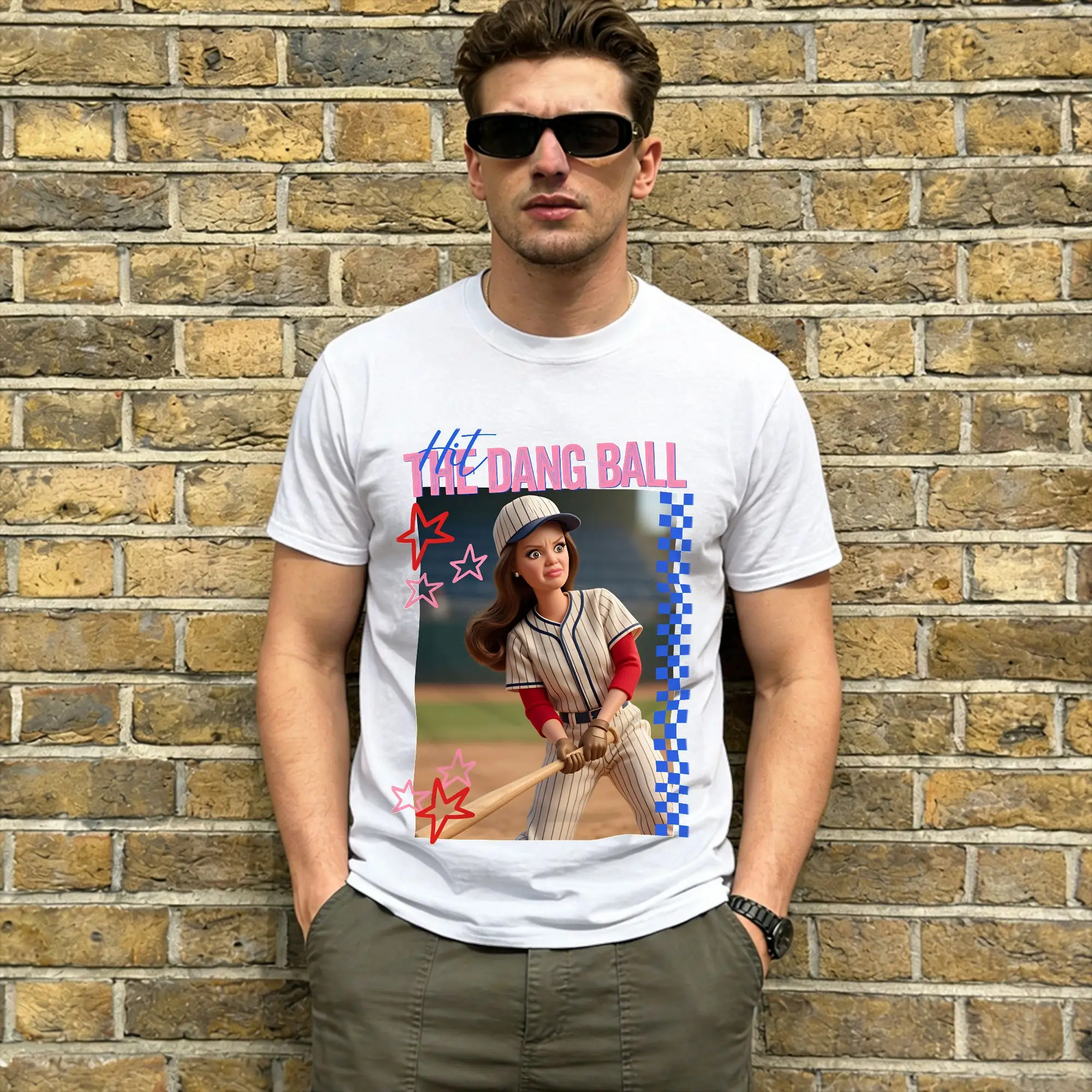 Hit The Dang Ball T Shirt Summer  100% Cotton T Shirts For Men Hipster Casual Tee Shirt Short Sleeve Y2K Funny Tops