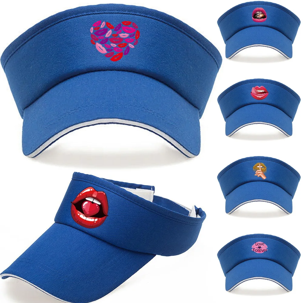 

Empty Top Hat for Women Visor Cap Golf Running Baseball Caps Printing Mouth Series Sports Hats Adjustable Anti-UV