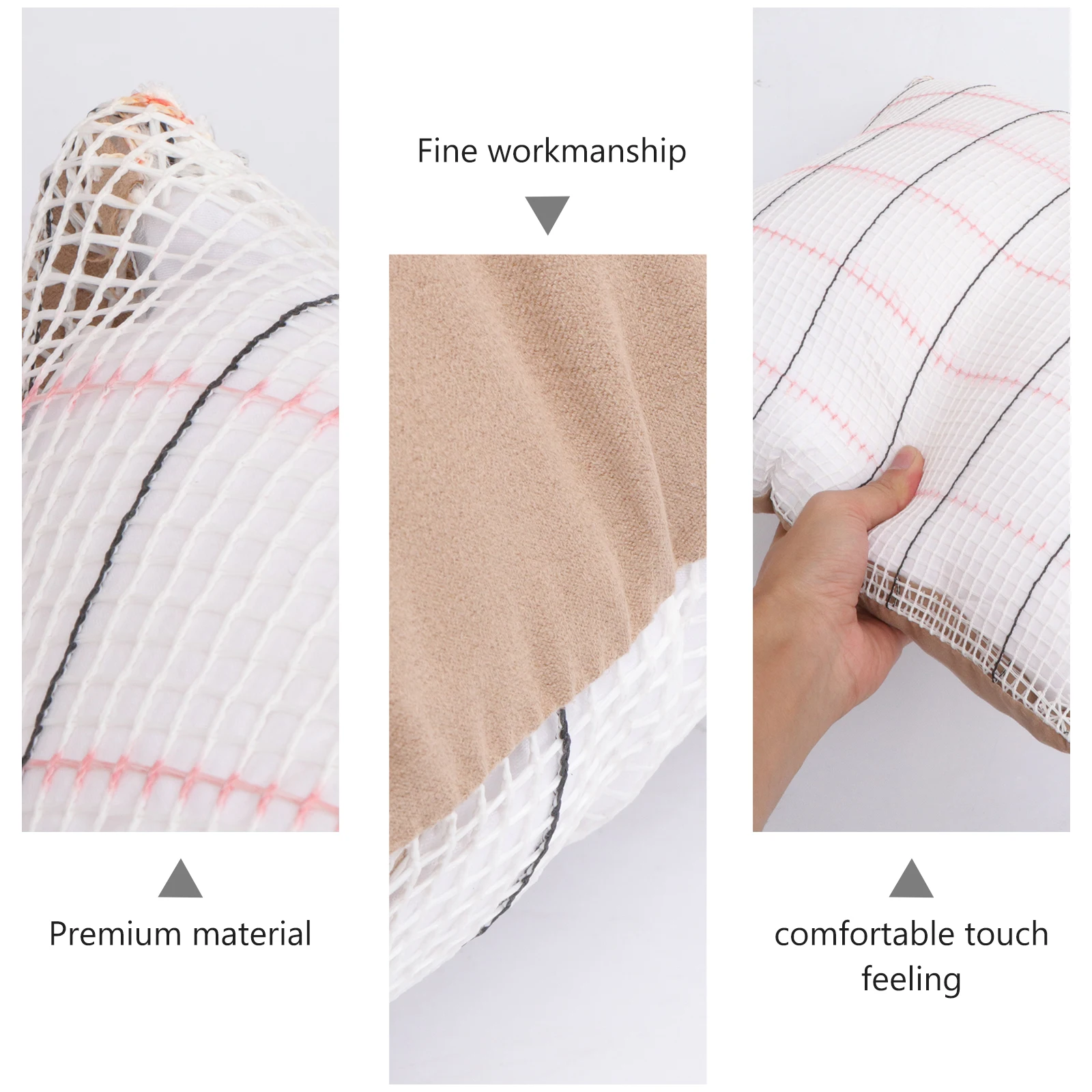 

Diy Pillow Case Handmade Embroidered Cushion Cover Vintage Style Premium Cotton Khaki Comfortable Simple Design Sofa Bed