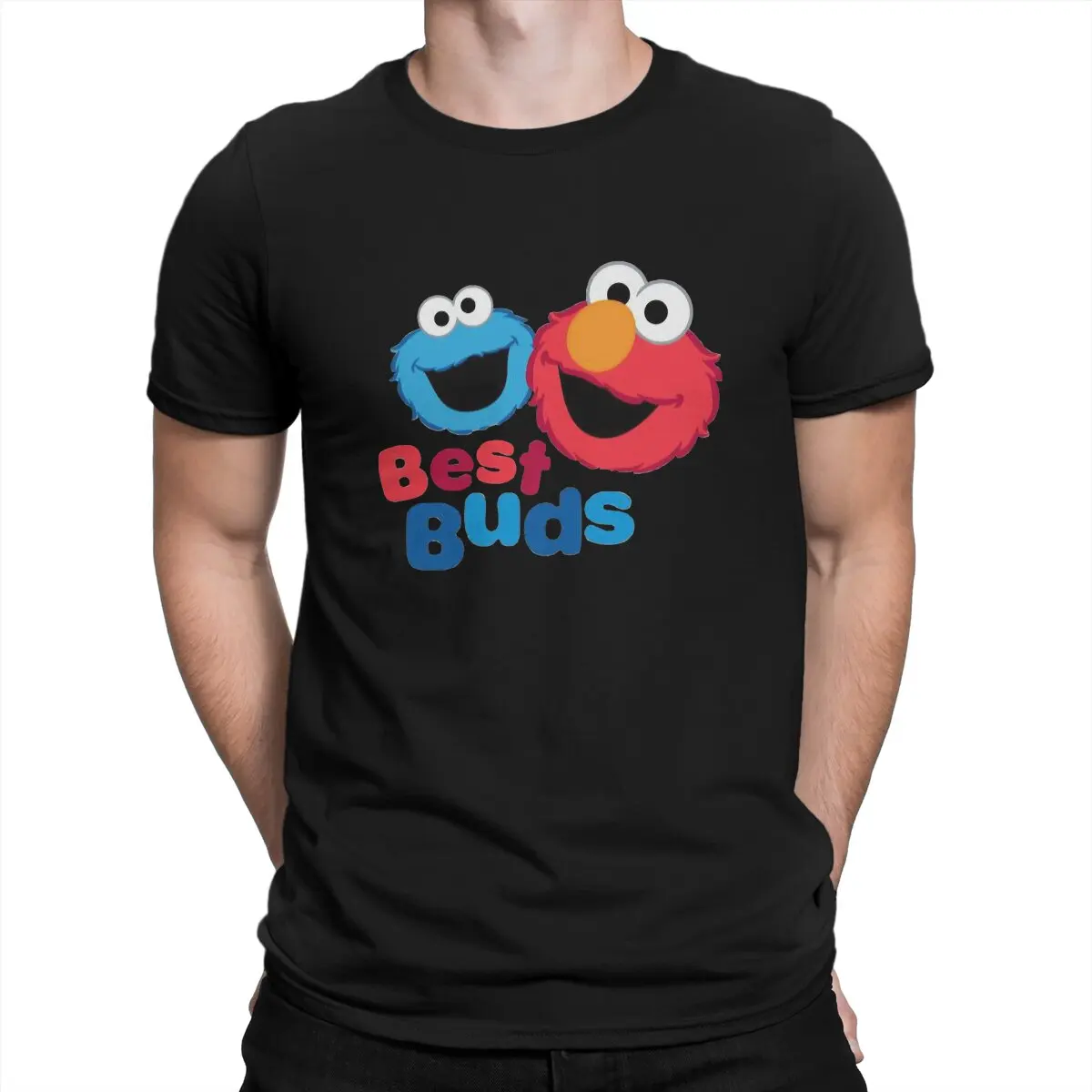 Sesame Street Elmo and Cookie Besties Tshirt Graphic Men Tops Vintage Fashion Summer Streetwear Harajuku T Shirt