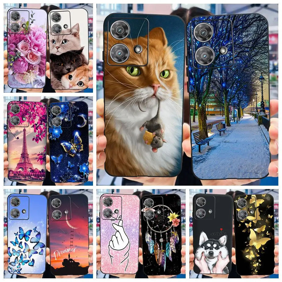 For Motorola Edge 40 Neo Case Cute Cat Cartoon Cover Soft Silicone Shockproof Phone Cases For Motorola Edge 40 Edge40 Neo Bumper