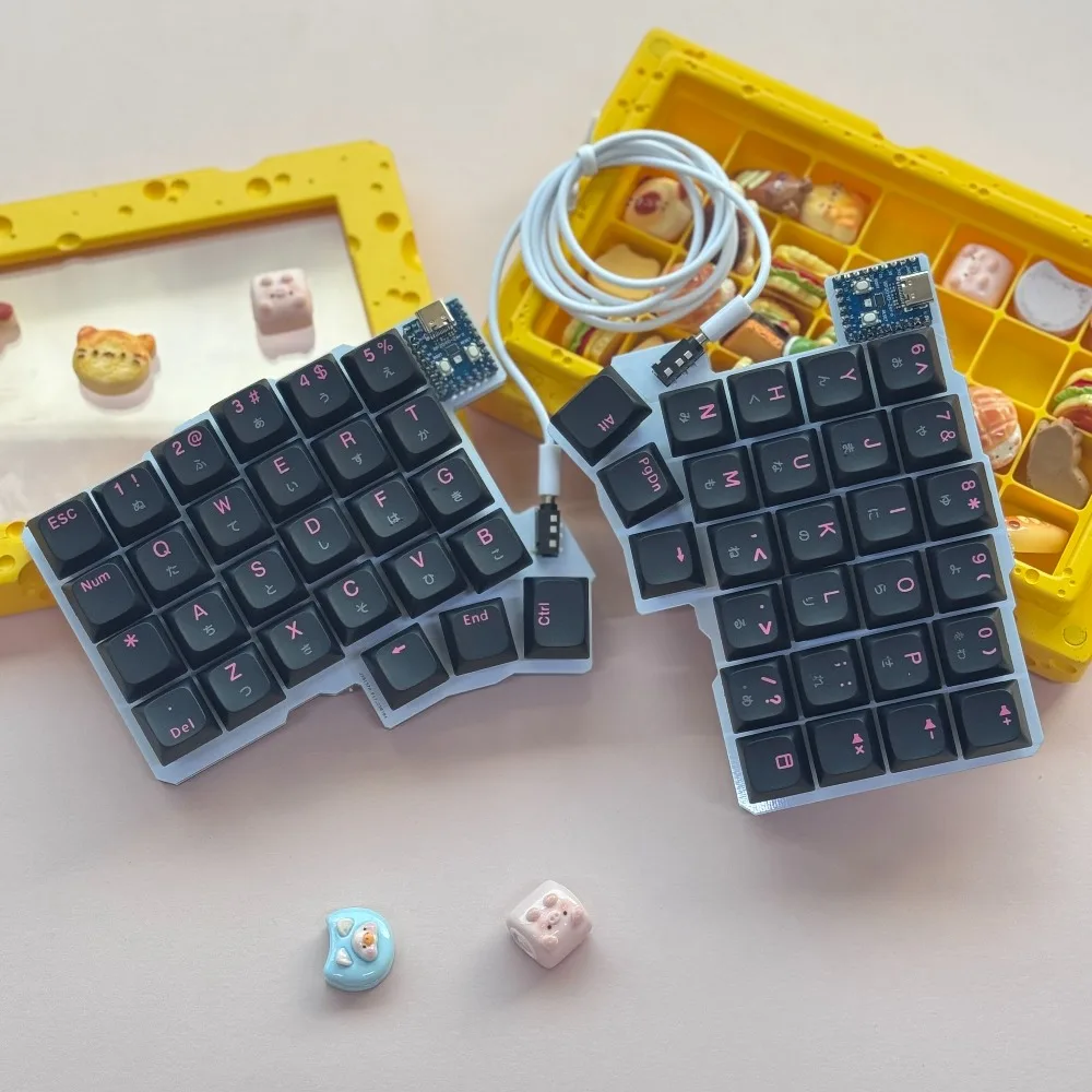 Nice View Silakka54 Split Keyboard Kit Wired/wireless HotSwap Gaming Keyboard Japanese Korean Keycap Bluetooth Teclado Accessory