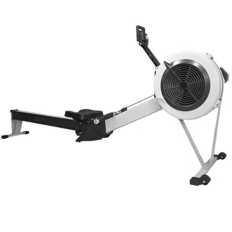 Indoor air resistance rowing machine with LCD screen, suitable for home gym workouts, full body training equipment