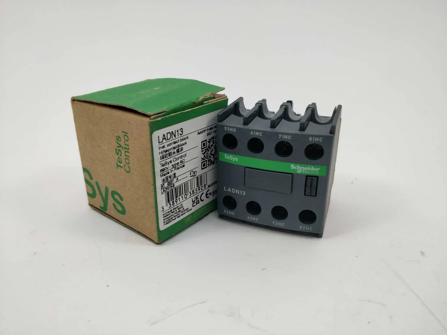 

LADN13 LAD-N13 Auxiliary contact block, TeSys D, 1NO + 3NC, front mounting, screw clamp terminals