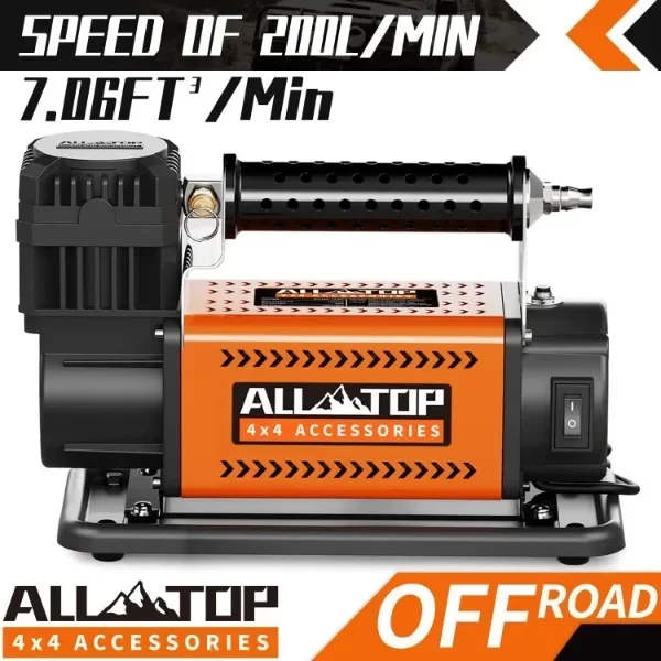 ALL-TOP Air Compressor Kit, 12V Portable Inflator 7.06CFM, Offroad Air Compressor for Truck ,Air Pump for Car Heavy Duty