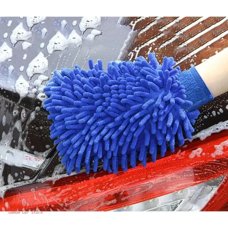 Car Wash Gloves Chenille Glove Plush Rags Thickened Double-sided Car Supplies Cleaning Tools Auto Acessories Car Detailing