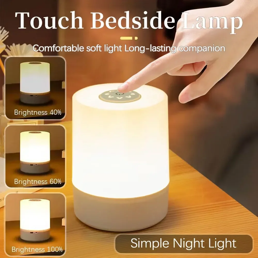 

Rechargeable LED Desk Lamp Tri-color Dimmable Desktop Night Lamps Bedside Lighting Decoration Touch Reading Led Table Lamps