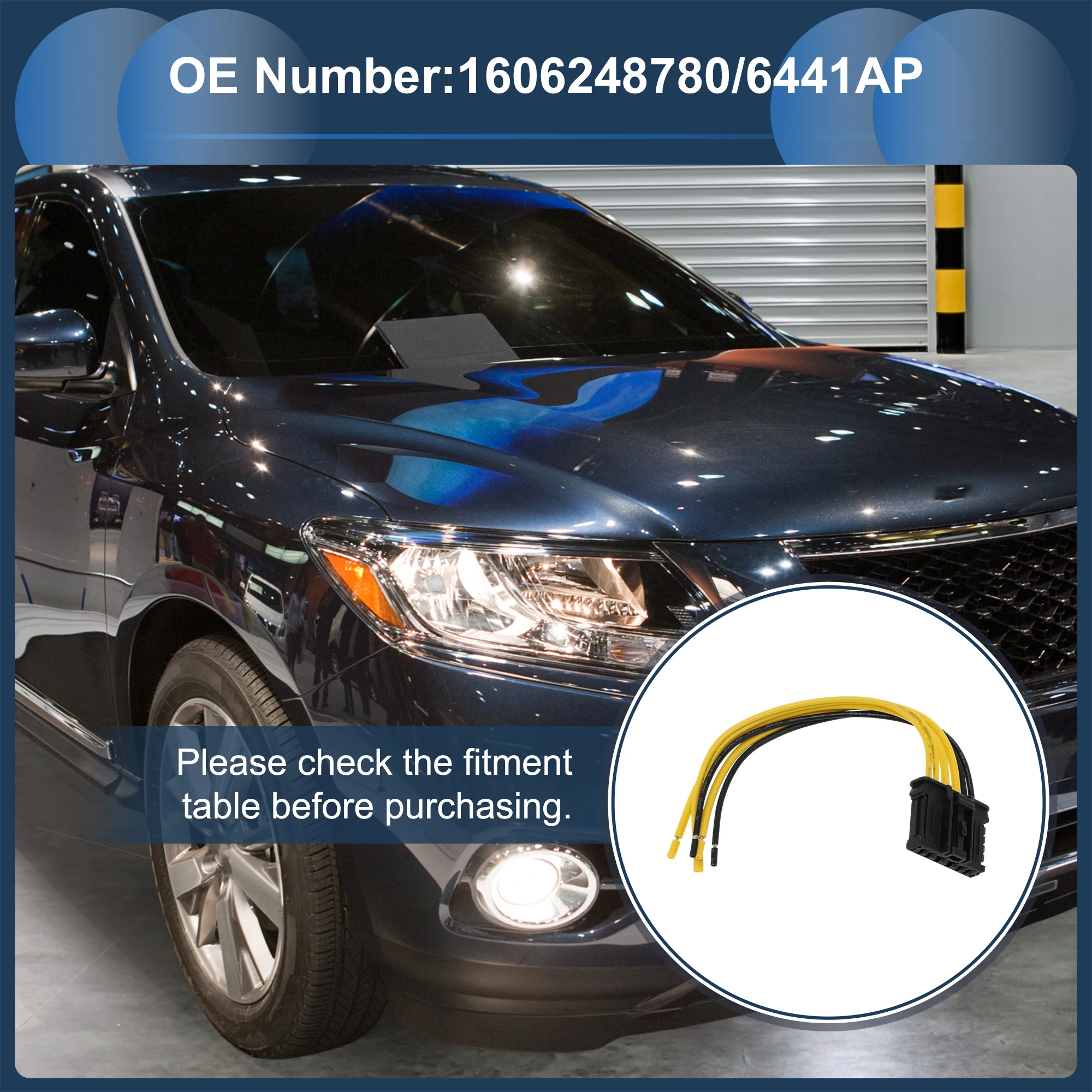 

UXCELL No.1606248780 Headlight Wiring Harness Assembly for Peugeot 207 2006-2013