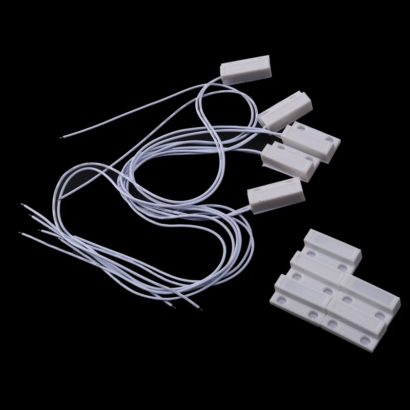 5 Pcs Mc-38 interruttore magnetico del sensore della finestra della porta cablato per il sistema di allarme domestico, quando il sensore insieme, Nc normalmente chiuso