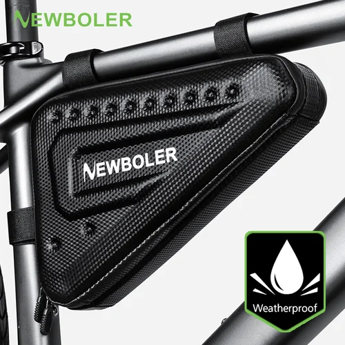 Imagen 1 del producto NEWBOLER impermeable EVA bolsa de tubo de ciclismo 2.5L MTB bicicleta de carretera bolsa triangular marco de ciclismo bolsa frontal herramientas de reparación
