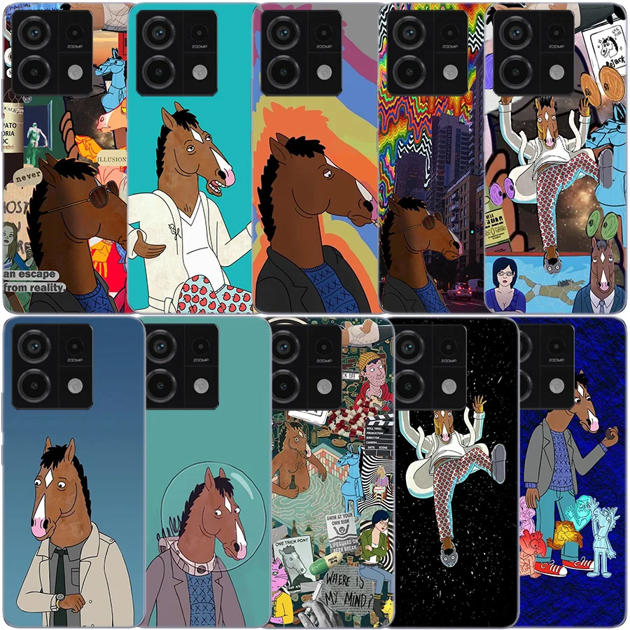 Cartoon B-BoJack Horsemans Clear Phone Case For Xiaomi Redmi Note 11 11S 11T 11E 10 10S 9 9S 9T 8 8T Pro 7 K70 K60 K20 TPU Patte