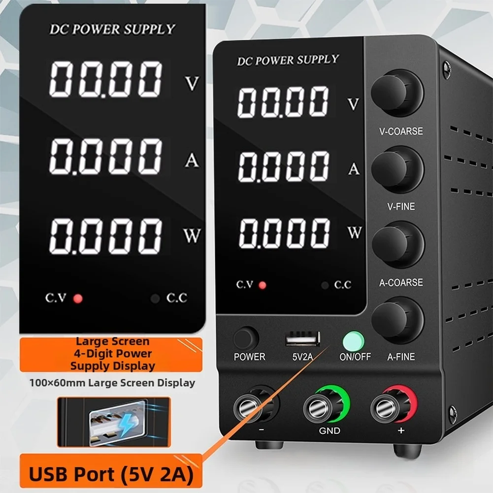 300W Regulated Switching Power Supply SPS-C3206 32V 6A with 0.01V 0.001A Readings and Intelligent Thermal Management