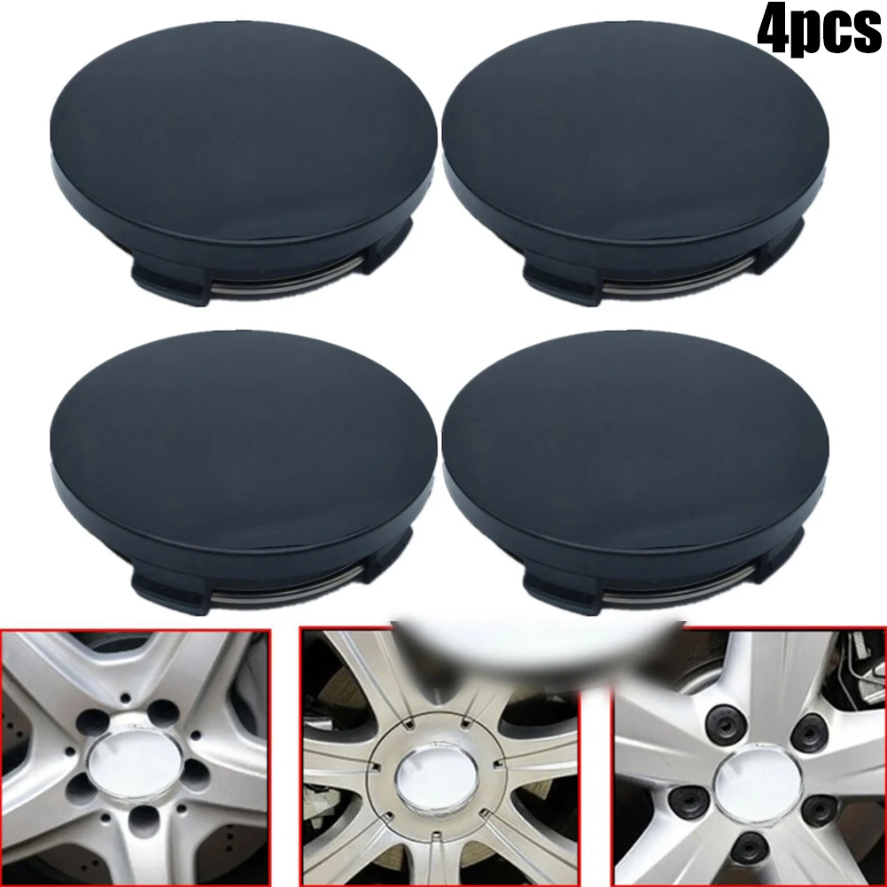 4 Pcs Car Hub Center Covers 60mm Universal Car Vehicle Wheel Hub Center Cap Cover ABS Black Silver Fit For Most Cars