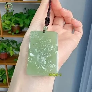 2025 new Qingshui Hetian jade Pixiu pendant, safe and sound card pendant, copper coin jade brand, men's and women's models