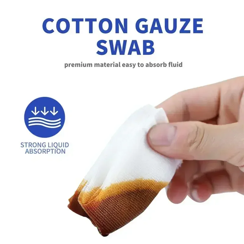 Gauze Pads Wound Dressing Care Swabs Cotton Supplies Bulk Products Rolls Wounds Sterile 5X5 Disposable Wrap Stretch Free Latex