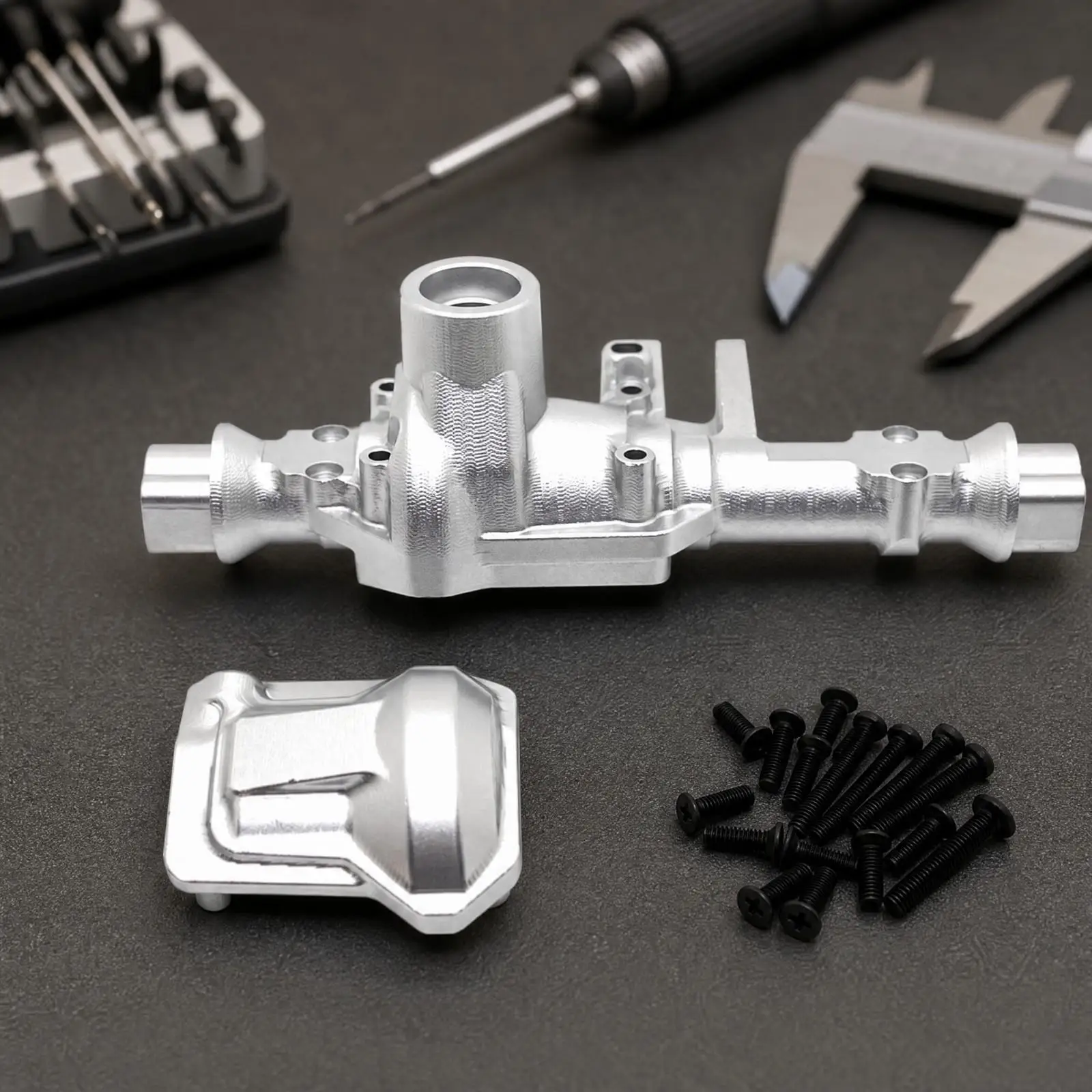 1:10 RC Front Axle Housing Direct Fit Aluminum Front Axle Housing with Cover Anodized High Precision