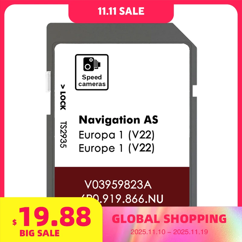

for Seat Leon AS V22 SD Cards Europe Map GPS Navi Navigation MIB2 2025 Fast Delivey with Anti Fog Reaview Stickers