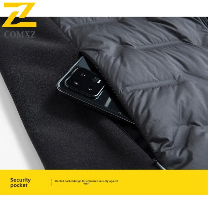 COMXZ Brand Men Short Down Jacket Hooded Commuting Office Ultra Light Puffer Jacket Korean Fashion Self-cultivation Winter Coat