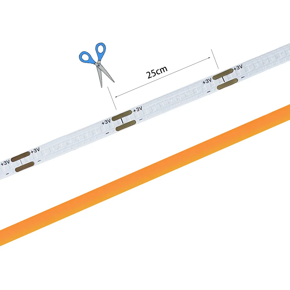 5V 3mm Super cienka taśma LED COB do zabawek DIY Decor Zasilana bateryjnie USB 480LED/m Chłodna biała elastyczna taśma świetlna czerwona