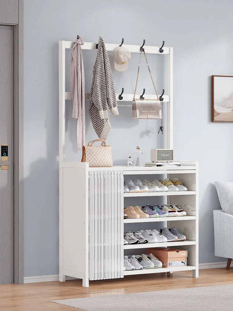 Shoe rack Door shelf Multifunctional coat rack Floor-to-ceiling hanger Multi-layer shoe cabinet