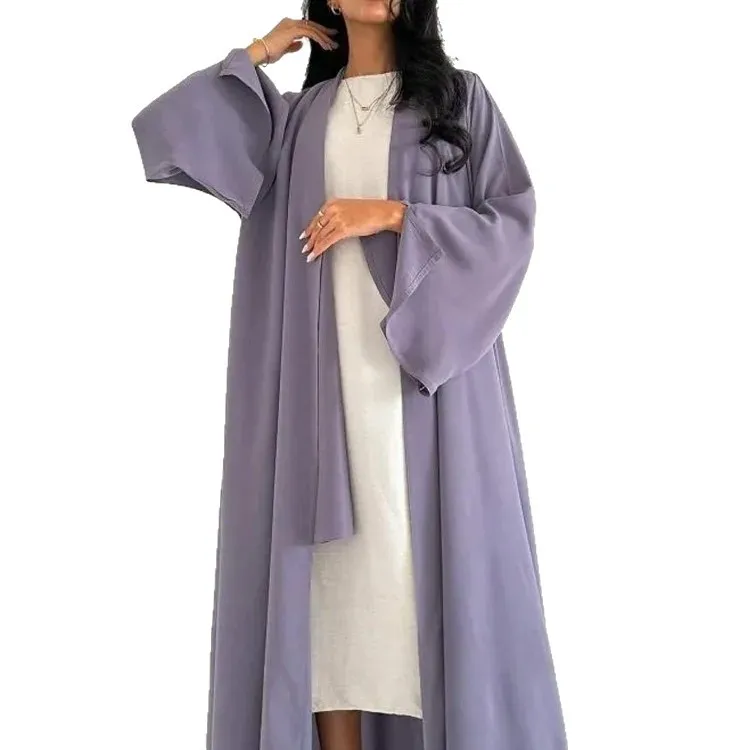 이드 아바야 여성 롱 드레스 잘라비야 가디건 로브 단정한 라마단 무슬림 두바이 오픈 아바야 카프탄 이슬람 베스티도스 아랍 모로코