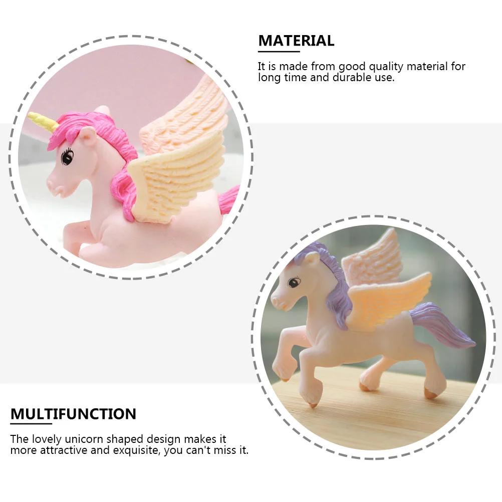 5 pezzi ornamenti unicorno giocattolo per bambini decorazioni da tavolo ornamento decorazione in vetro artigianato decorazioni per desktop in plastica per bambini