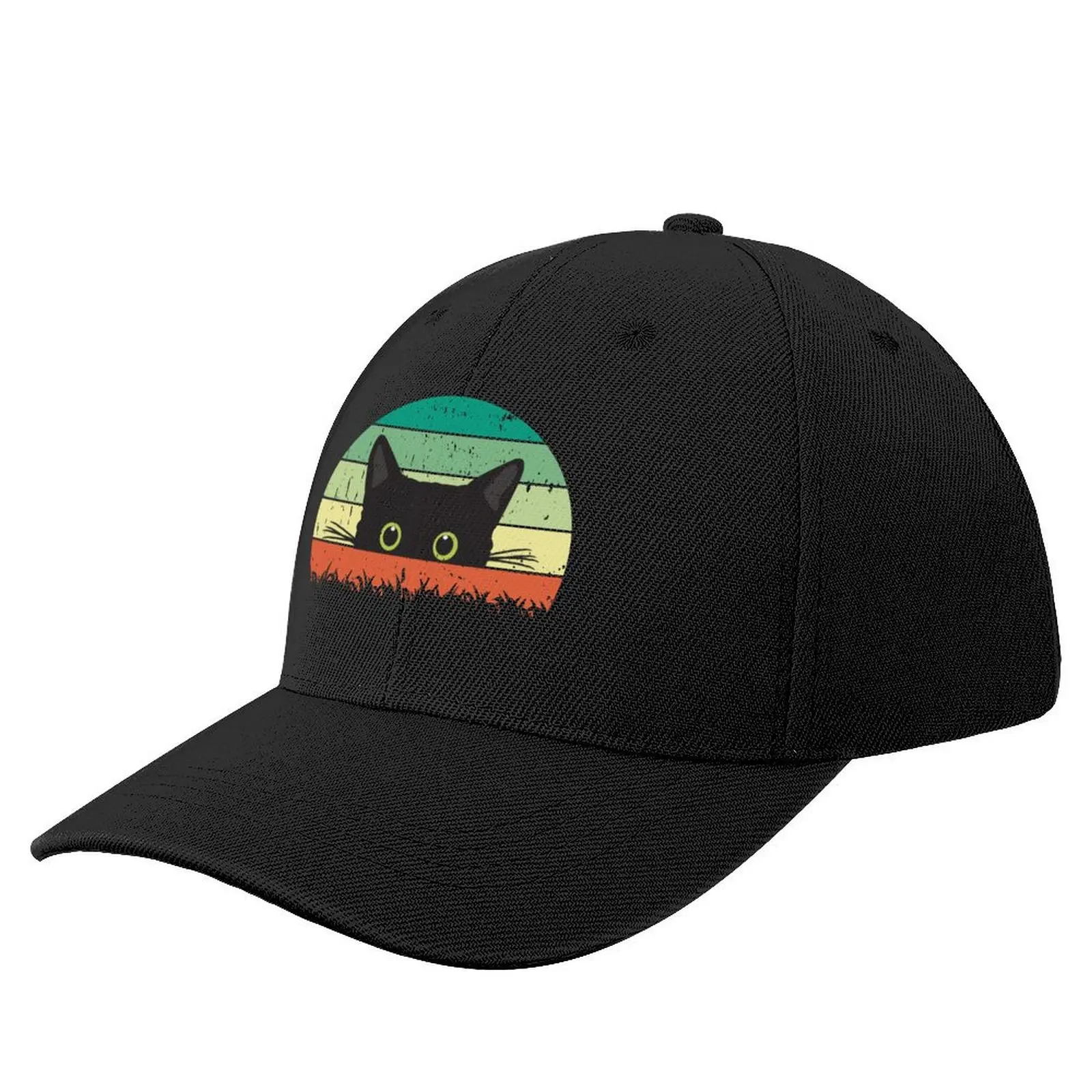 

Black Cat Peeking Baseball Cap luxury woman cap custom Hat luxury caps Gentleman Hat Trucker Hats For Men Women's