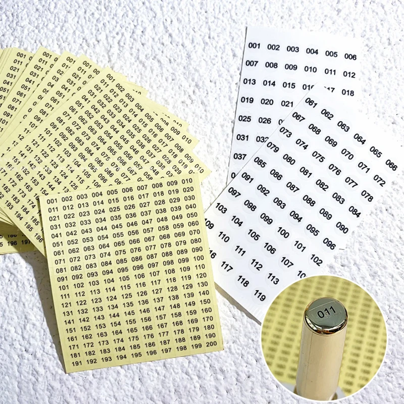 1/4sheets Waterproof Laser Number Label Stickers Self Adhesive Nail Polish Lipstick Color Number Tags Sticker DIY Craft