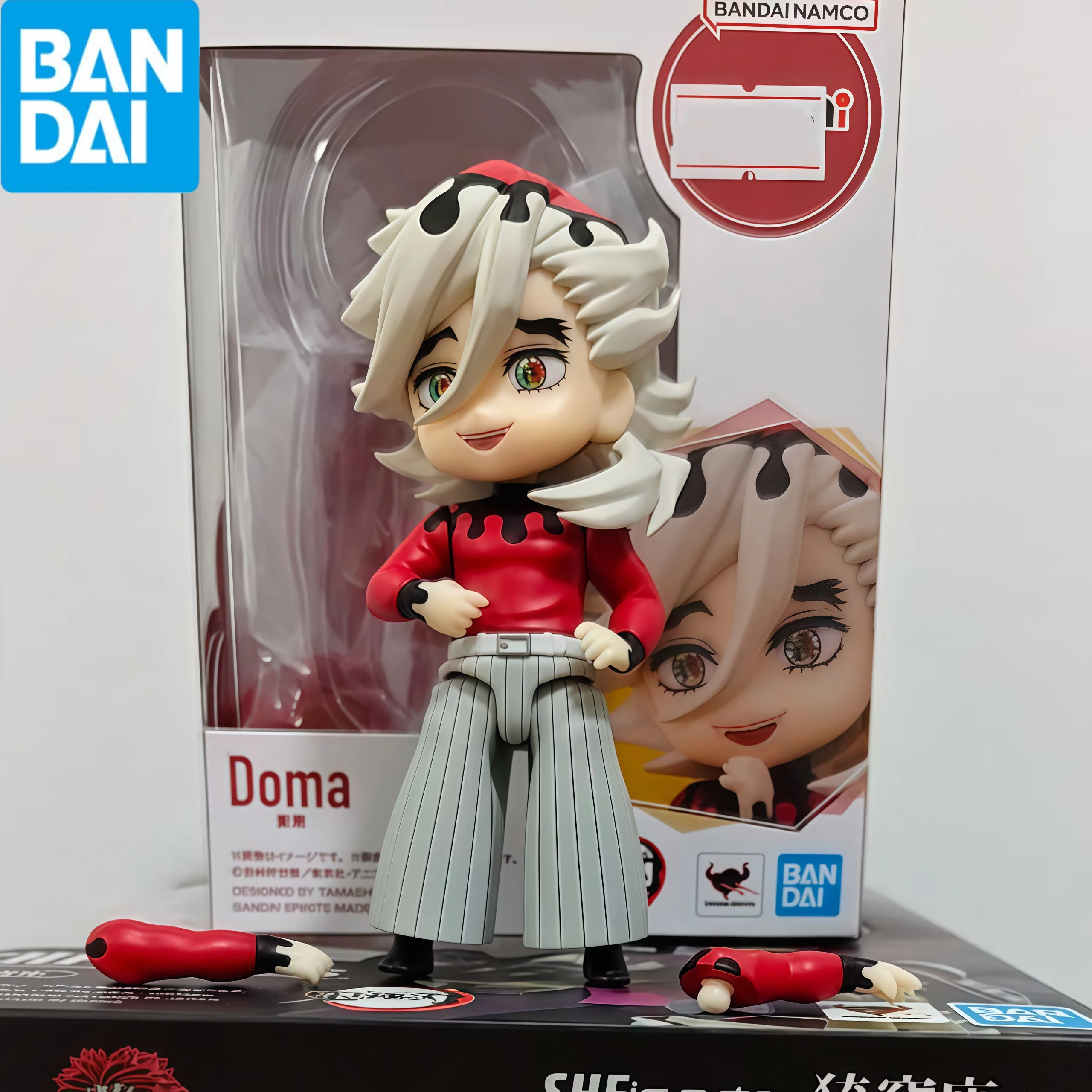 

Original Bandai Tamashii Figuarts Mini Doma Anime Figure Toys Demon Slayer Kimetsu No Yaiba Pvc Model Action Figrue Toys Gifts