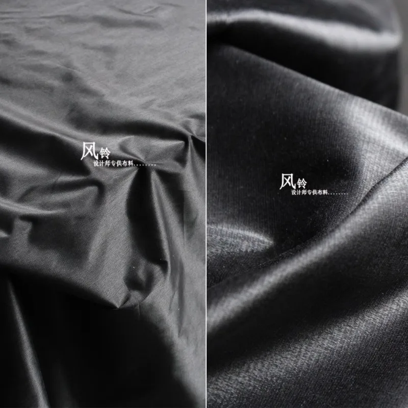 

Black Cotton Fabric with Metallic Luster for DIY Sewing - Smooth Design Fabric for Shirt Dress Pants Trousers Stage Background