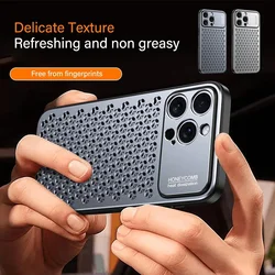 Aluminum Alloy Phone Case For iPhone 17 16 Pro Max 15 14 13 Metal Breathable Back Cover