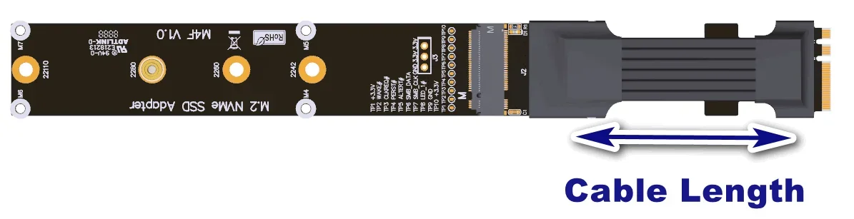 ADT Mainboard M.2 WiFi Key A.E Slot To M.2 NVMe Key M Network Solid State Drive SSD Extender Cord PCIe 4.0 X1 Riser Card Adapter