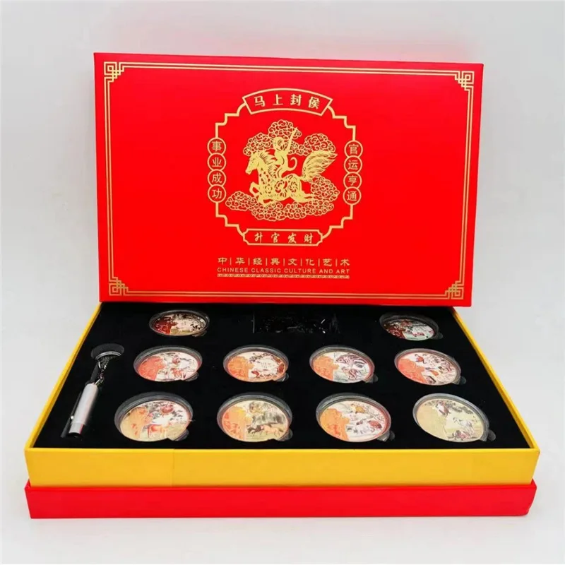 

Immediate Promotion Commemorative Medal with Fluorescent Gold White Copper Commemorative Medal Alloy Gold-Plated Color Pad Print