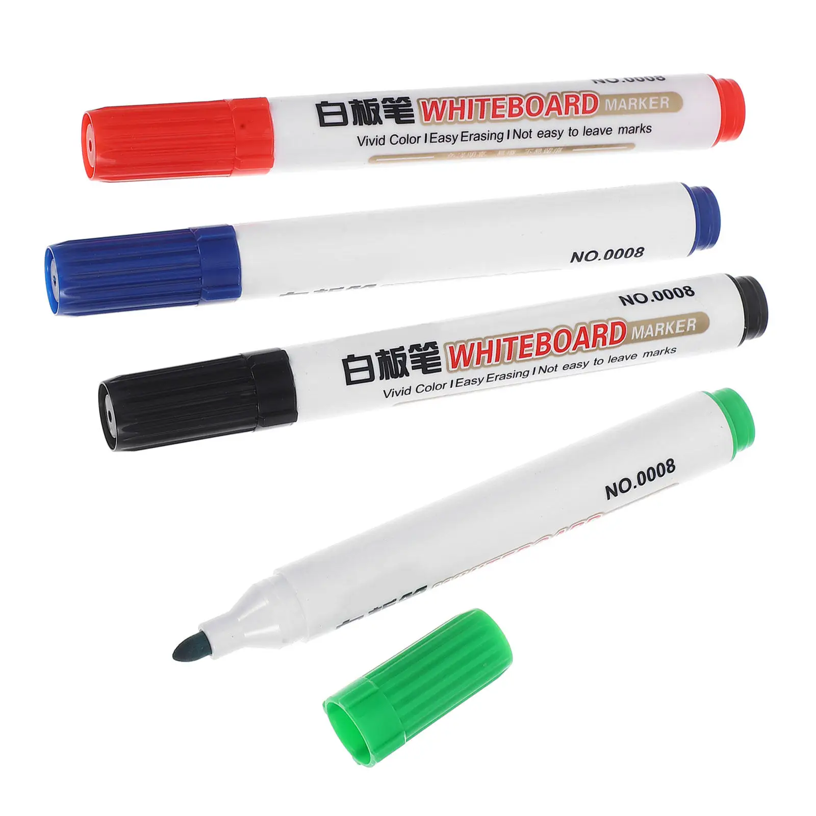 

Набор из 4 стираемых маркеров для белых досок, зеркал и непористых поверхностей, с долотообразным наконечником, яркие цвета, для офиса и школы