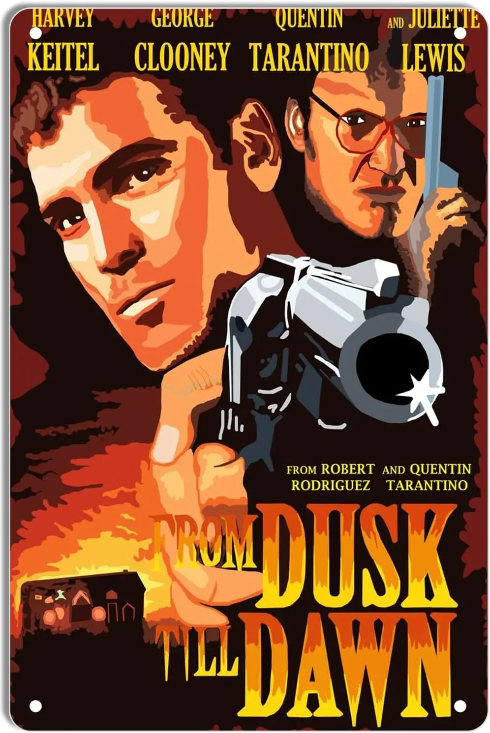 Metal Tin Sign FROM DUSK TILL DAWN Classic Movie Posters for Home Theater Decor and Retro Wall Art 8x12 Inch