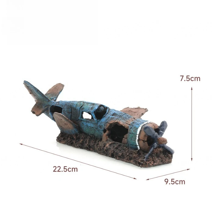 Hohles versunkenes Schiffs-Aquarium-Ornament, Harz-Schiffswrack-Höhlenversteck, Fischbecken-Landschaftsdekoration für Süßwasser-Aquarien – Detail 7