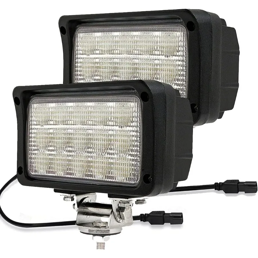 

2PACK 6.3IN 45W LED Work Lights 12V/24V 4500LM 6500K Rectangular Fog Lights Waterproof Offroad Flood LED Light Bar for Tractor