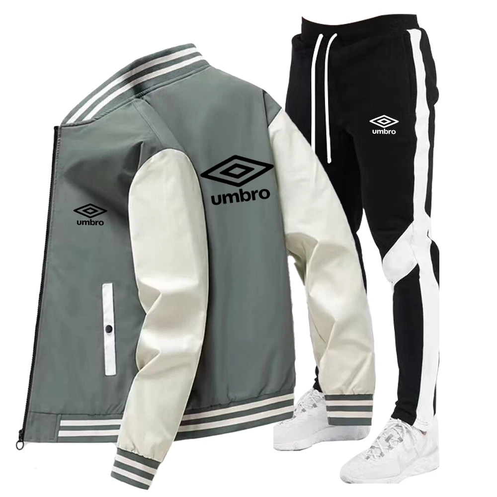 2024 New UMBRO Spring and Autumn Jacket Men's Zipper Sportswear Set Fashion Men's Sportswear Set Jacket Pants Sportswear Set