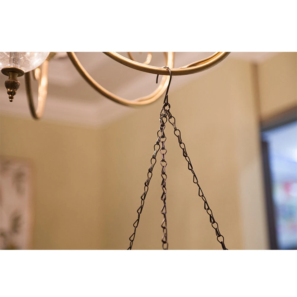 

Hanging Flower Pot 14 Inch Round Metal Basket Waterproof Lining Easy Use Balcony Living Room Bedroom Decoration 35cm