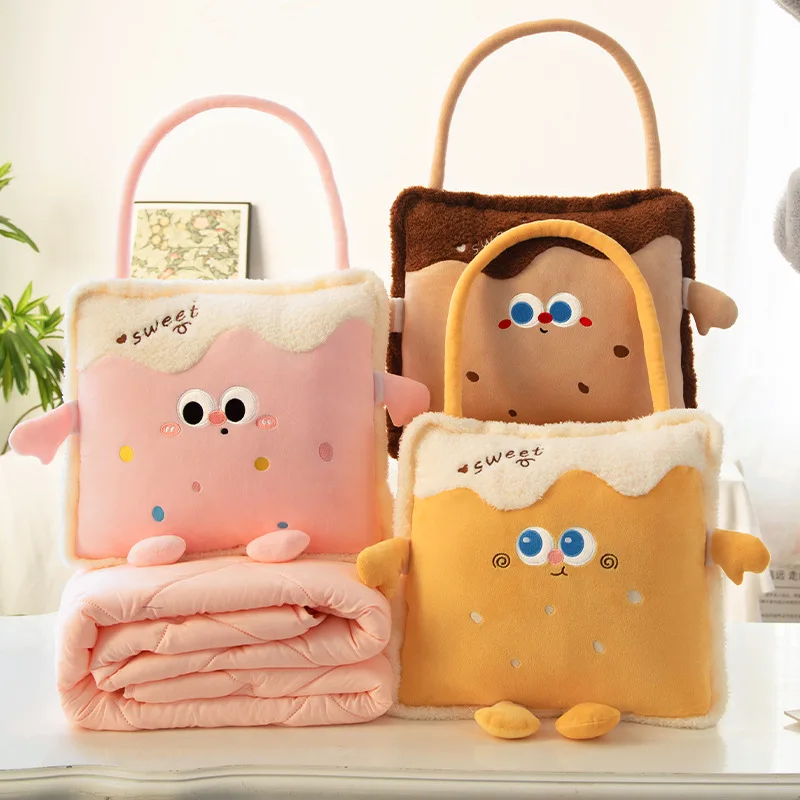 Cartoon Portable Pillow Quilt Two-in-one Pillow Blanket Office Nap Pillow Car Folding Dopamine Pillow