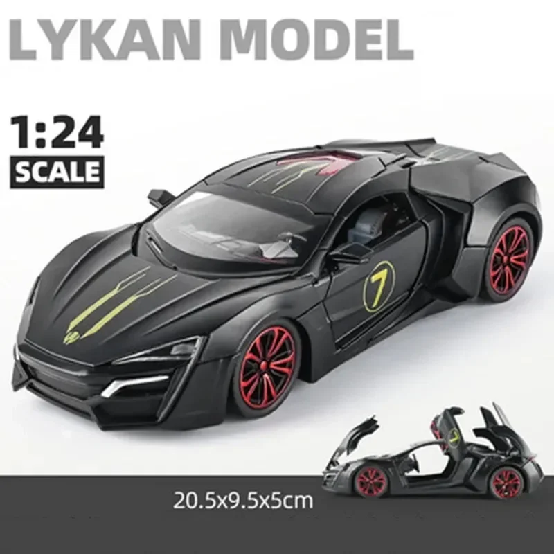 

1:24 Lykan Hypersport The Fast And The Furious модель суперкара из сплава Модель автомобиля, литая металлическая подставка для детей, подарок