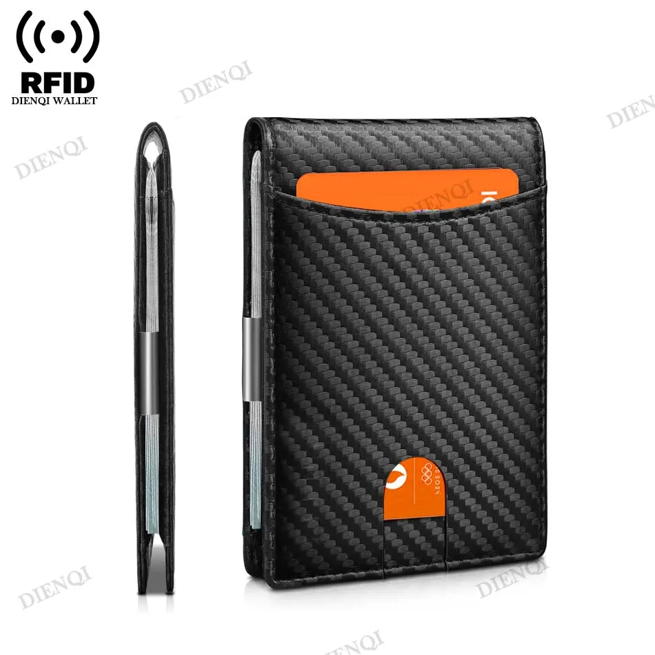 Men Wallets Money Bags Slim Thin Coin Pouch Clutch Money Purse Male Black Wallet Choice Rfid Carbon Fiber Card Holder Coin Purse