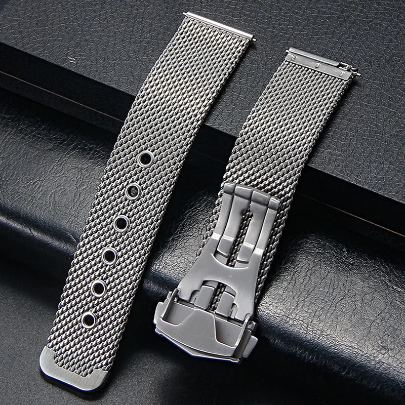 20mm Milanese Mesh Stainless Steel Watch Strap for Omega 007 Seamaster Diver 300 Men Metal Folding Buckle Watchband Accessories view 3