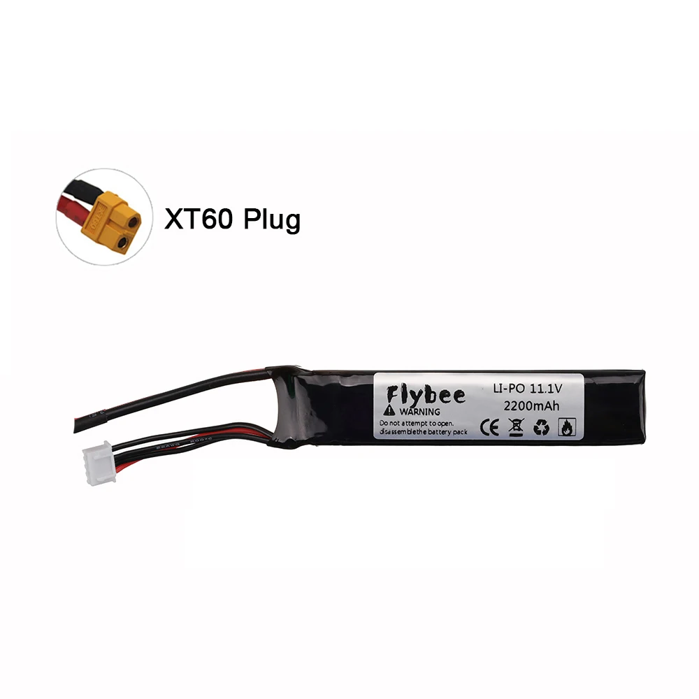 Batterie Lipo pour odorà eau 3S, 11.1V, 2200mAh, 40c, pour Mini Airsoft BB, pistolets jouets électriques, pièces RC, compte 60, fiche #103mm