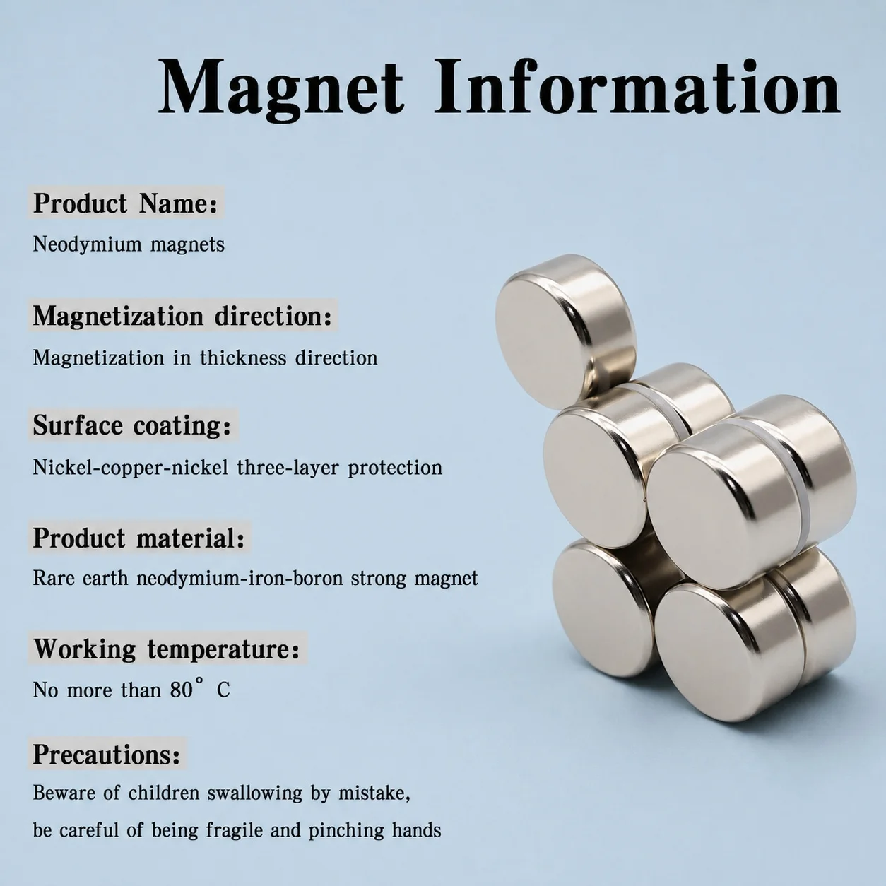 DIY Craft Home Storage Neodymium Magnet Industrial Standard Magnetic Alloy Magnetic Block 20x10mm Smooth Edge Durable