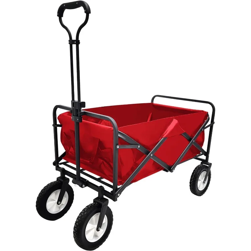 

Collapsible Foldable Heavy Duty Utility Wagon Cart with Larger Capacity - Perfect for Shopping, Sports Events, Grocery, Moving,