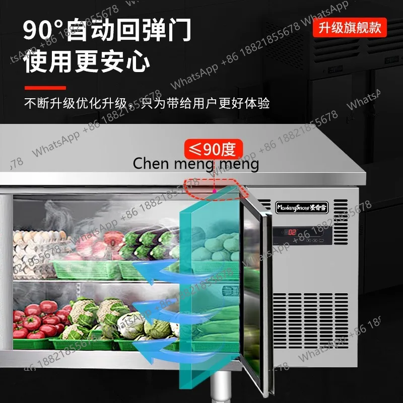 Meja kerja berpendingin Freezer Kulkas komersial Kulkas konsol Freezer segar Dapur