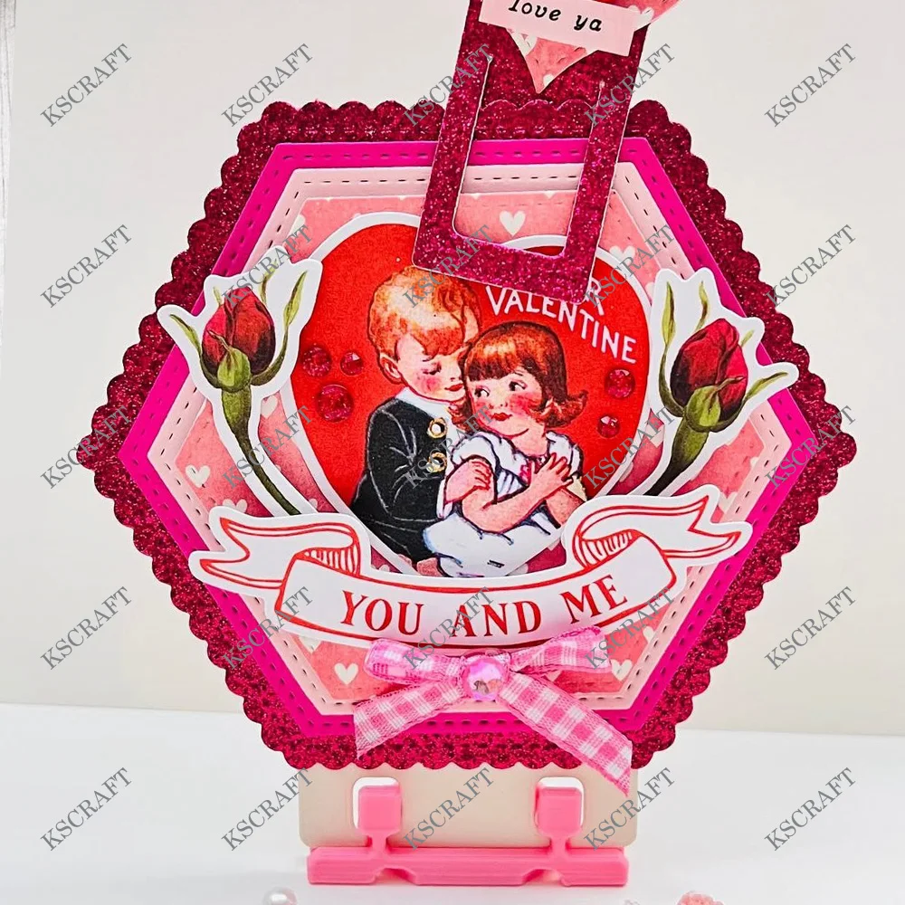 KSCRAFT Nested Hexagon Memorydex Frames Cutting Dies Stencils for DIY Scrapbooking Decorative Embossing DIY Paper Cards