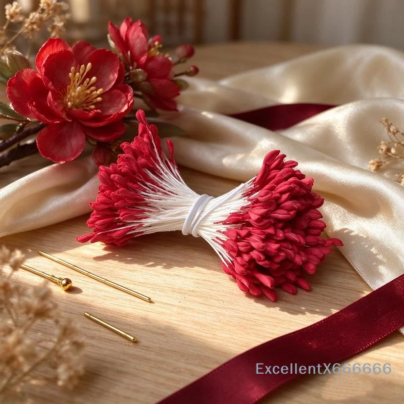 300PCS Artificial Flower Stamens Bright Assorted Colors for DIY Handmade Craft Wedding Party Home Floral Decoration